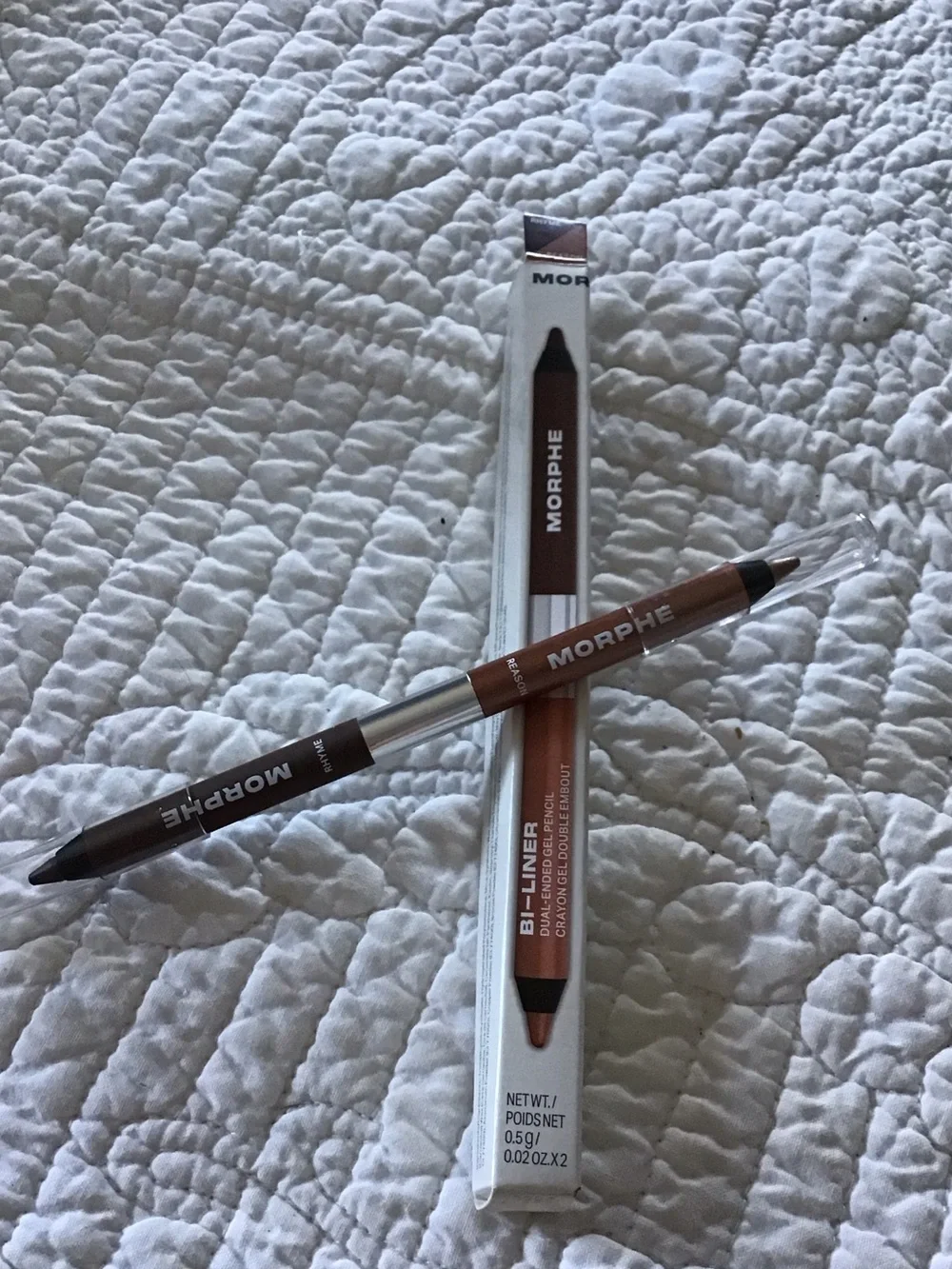 New Morphe Dual-Ended Eye Pencil in Light Brown and Shimmer Pink